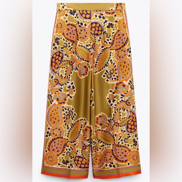 ZARA 2 Piece Satin Coord Paisley Set - Size M - Sold Out Everywhere! - Picture 5 of 6